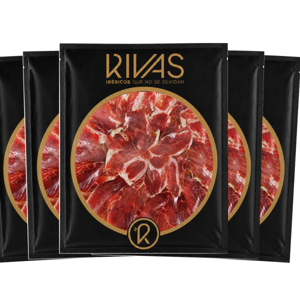 5 UNIDADES DE JAMÓN RIVAS DE BELLOTA 50 % IBÉRICO PRESENTADO EN PLATO
