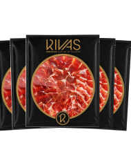 5 UNIDADES DE JAMÓN RIVAS DE BELLOTA 100% IBÉRICO PRESENTADO EN PLATO