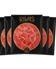 5 UNIDADES DE PALETA RIVAS CEBO CAMPO IBÉRICA 100% NATURAL PRESENTADA EN PLATO