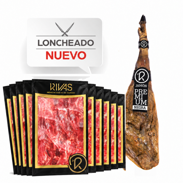 JAMÓN RIVAS BELLOTA 100% IBÉRICO PURO PREMIUM NATURAL 54MESES DE CURACIÓN LONCHEADO