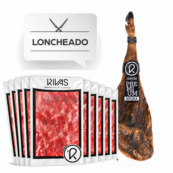 1KG DE JAMÓN 100% IBERICO CEBO DE CAMPO LONCHEADO EN PAQUETES DE 100GRS