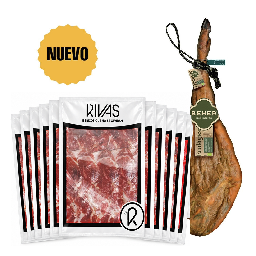 JAMÓN ECOLÓGICO BEHER CEBO DE CAMPO 100% IBÉRICO LONCHEADO