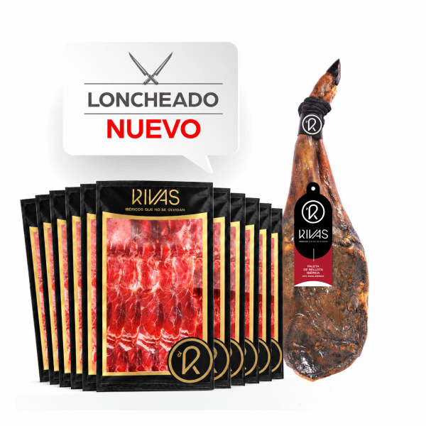 1Kg. PALETA DE BELLOTA IBERICA LONCHEADA EN 8/10 PAQUETES