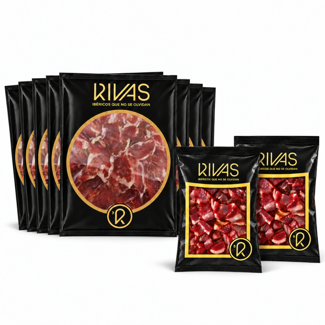 JAMÓN RIVAS BELLOTA IBÉRICO, 100% NATURAL, CORTE TRADICIONAL