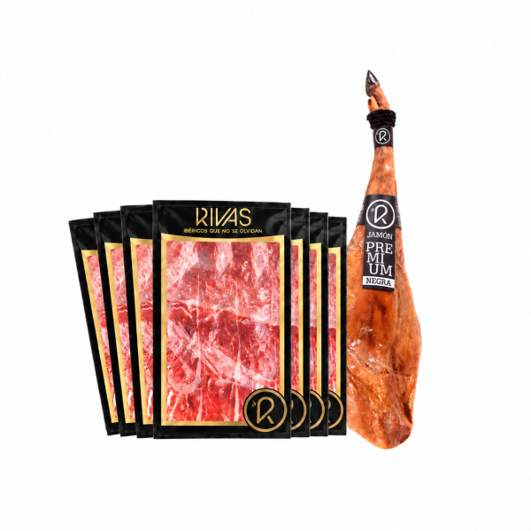 JAMÓN RIVAS ETIQUETA NEGRA 100% NATURAL PREMIUM (LONCHEADO)
