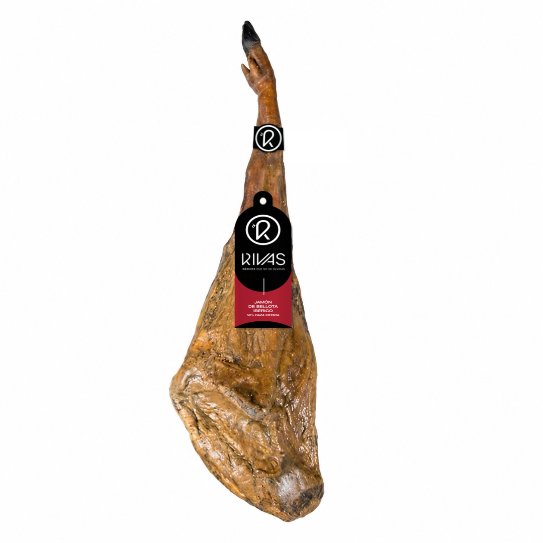 JAMÓN DE BELLOTA IBERICO 50% RAZA IBÉRICA 100% NATURAL RIVAS
