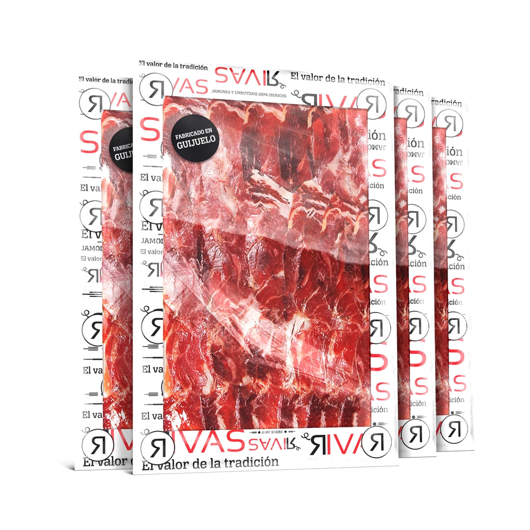 1/2 KG. PALETA RIVAS IBÉRICA 100% NATURAL ETIQUETA NEGRA LIMITADA Y NUMERADA +36M LONCHEADA EN 5 SOBRES