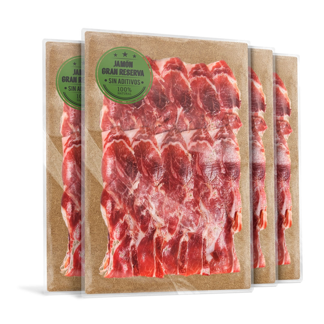 LONCHEADO DE JAMÓN 100% NATURAL RESERVA RIVAS + 3 AÑOS SALAMANCA 1/2 KG 5 SOBRES DE 100GRS